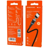 Дата кабель Borofone BU16 Skill magnetic USB to Type-C (1.2m) Чорний