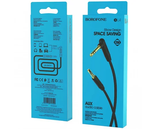 Аудио кабель Aux Borofone BL4 (2m) Черный
