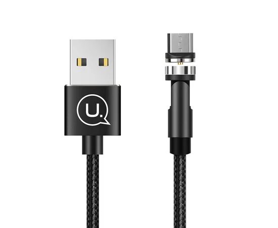 Дата кабель USAMS US-SJ474 U59 MicroUSB Rotatable Magnetic (1m) Черный