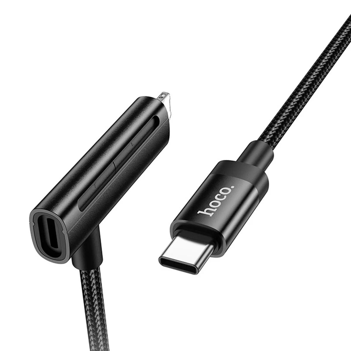Дата кабель Hoco U135 Incredible 2in1 Type-C to Lightning/Type-C (1m) Black