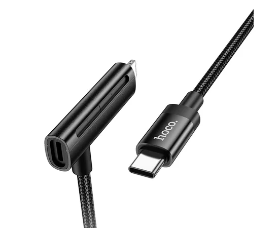 Дата кабель Hoco U135 Incredible 2in1 Type-C to Lightning/Type-C (1m) Black