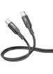 Дата кабель Hoco U120 Transparent explore Intelligent Power-off PD 60W Type-C to Type-C (1.2m) Black