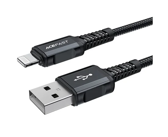 Дата кабель Acefast MFI C4-02 USB-A to Lightning aluminum alloy (1.8m) Black