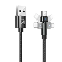 Дата кабель USAMS US-SJ477 U60 Rotatable USB to Type-C (1m) Черный