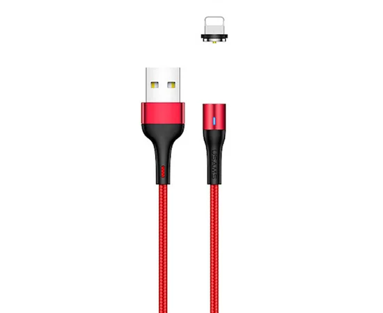 Дата кабель USAMS US-SJ333 U29 Magnetic USB to Lightning (1m) Красный