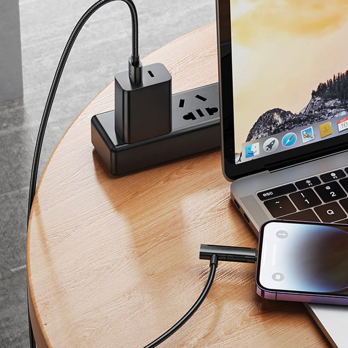 Дата кабель Hoco U135 Incredible 2in1 USB to Lightning/Type-C (1m) Black