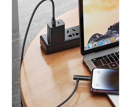 Дата кабель Hoco U135 Incredible 2in1 USB to Lightning/Type-C (1m) Black