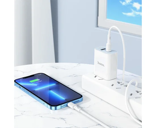 Дата кабель Hoco X83 Victory PD 20W Type-C to Lightning (1m) White