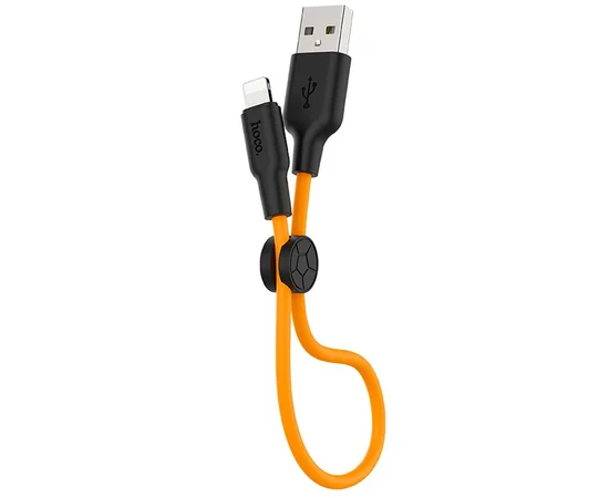 Дата кабель Hoco X21 Plus Silicone Lightning Cable (0.25m) Black / Orange