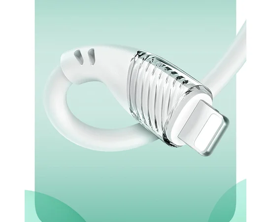 Дата кабель Usams US-SJ493 U65 Liquid Silicone USB to Lightning 3A 1m Белый