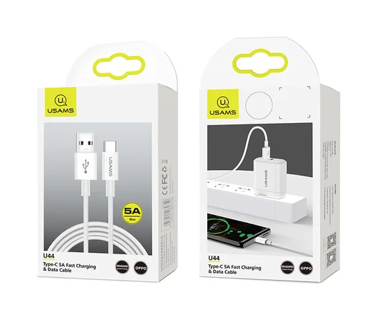 Дата кабель Usams US-SJ408 U44 Fast Charging USB to Type-C 5A (1.2m) Серый