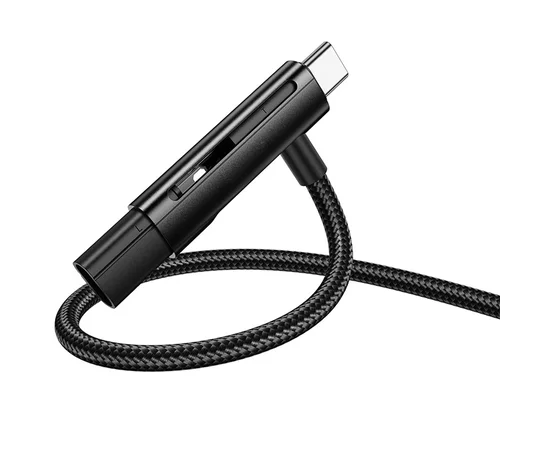 Дата кабель Hoco U135 Incredible 2in1 Type-C to Lightning/Type-C (1m) Black