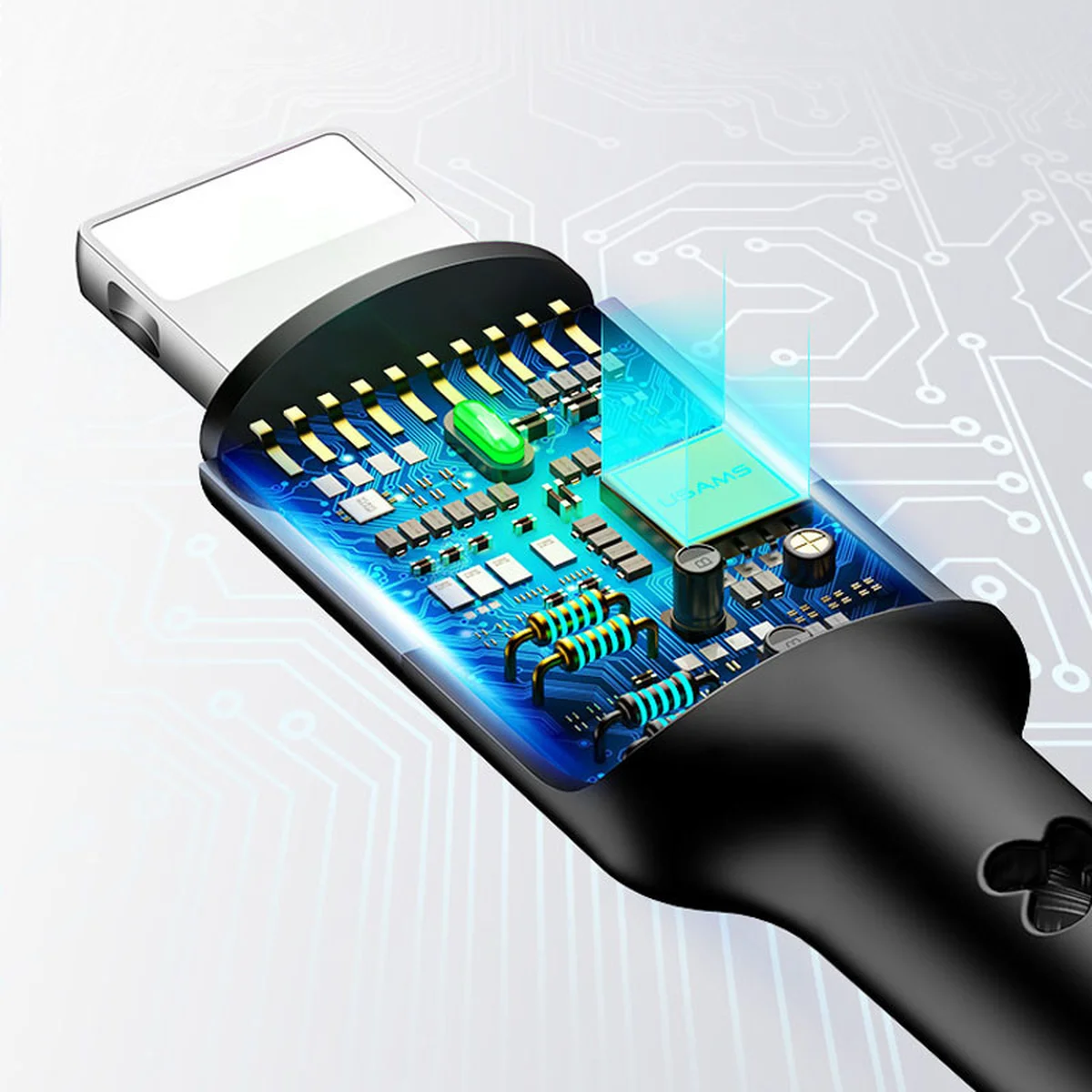 Дата кабель Usams US-SJ412 U26 3in1 USB to Combo 2A (3m) Черный