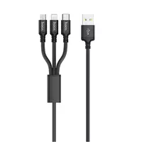 Дата кабель Hoco X14 Times Speed 3in1 (Lightning+Micro USB+Type-C) (1m) Черный