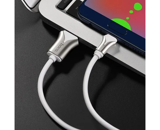 Дата кабель Hoco U67 "Soft Silicone" MicroUSB (1.2m) Белый