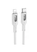 Дата кабель Hoco U120 Transparent explore intelligent power-off PD 27W Type-C to Lightning (1.2m) Gray