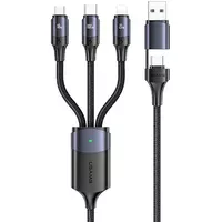 Дата кабель Usams US-SJ515 U73 3IN1 Aluminum Alloy Cable 1.2m Синій