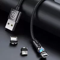 Дата кабель USAMS US-SJ472 U59 Lightning Rotatable Magnetic (1m) Чорний