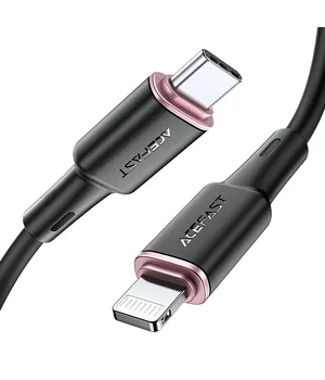 Дата кабель Acefast MFI C2-01 USB-C to Lightning zinc alloy silicone (1m) Black