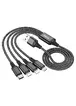 Дата кабель Hoco X76 4in1 2xLightning + Type-C + MicroUSB (1m) Black