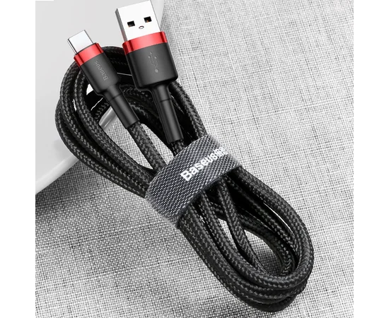 Дата кабель Baseus Cafule Type-C Cable 2A (2m) Black / Red
