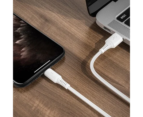 Дата кабель Borofone BX47 Coolway USB to Lightning (1m) Білий