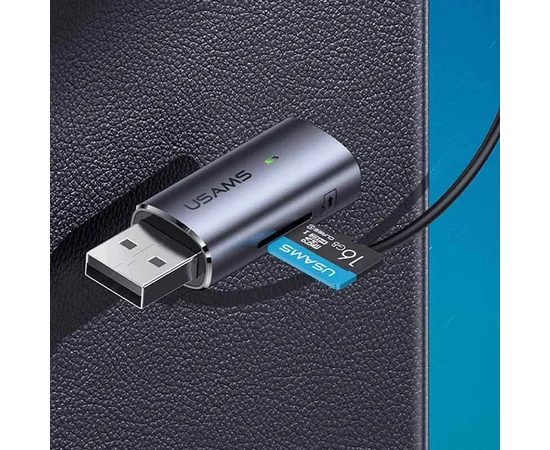 Bluetooth ресивер USAMS US-SJ504 Aluminum Alloy Car Wireless Audio Receiver BT 5.0 Серебряный / Красный