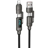Дата кабель Hoco U152 Fortune 4in1 Type-C для освітлення/Type-C для USB 240W (1.2m) Black