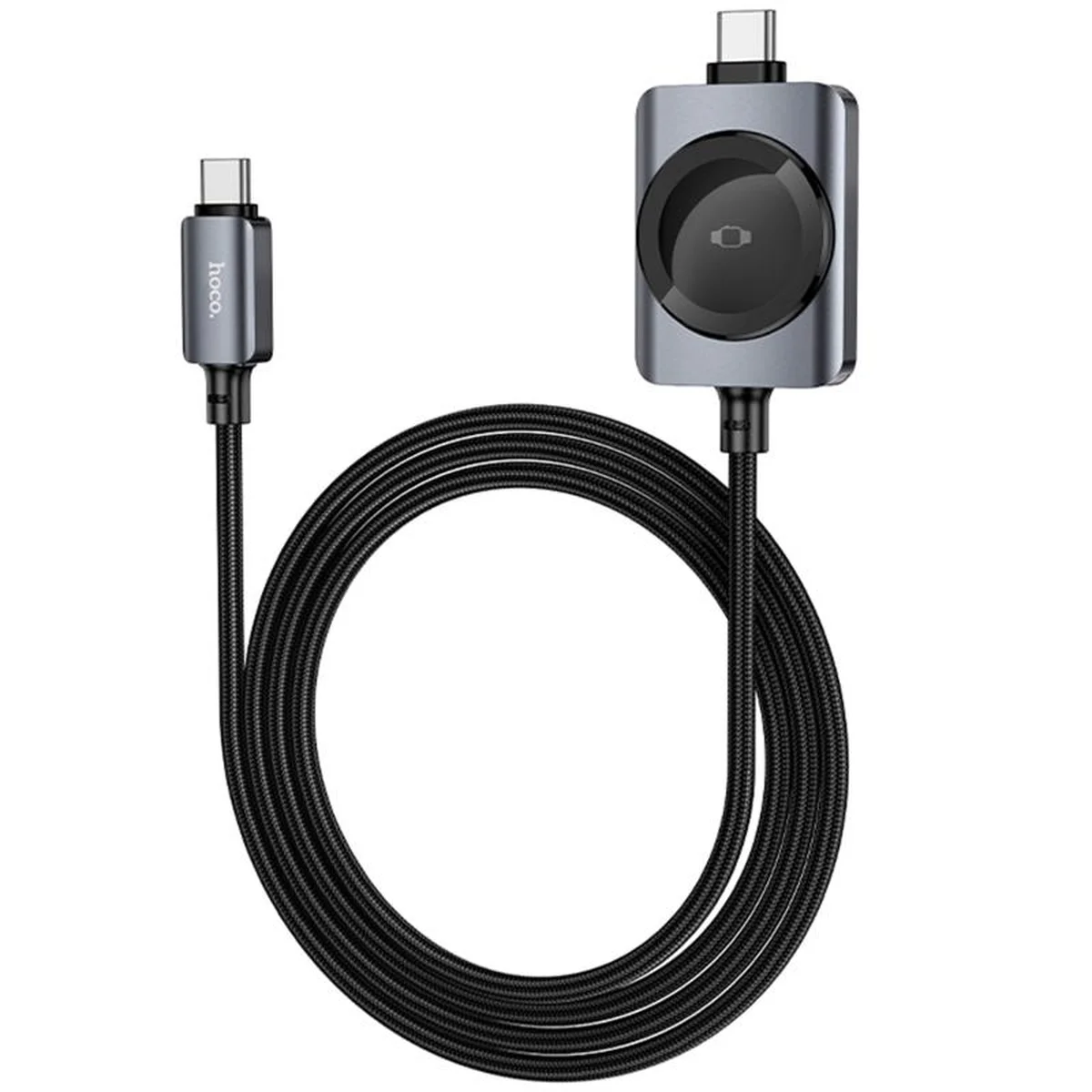 Дата кабель Hoco CW66 2in1 Type-C для iWatch/Type-C PD100W (1.2m) Black
