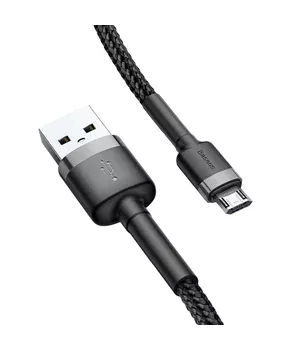 Дата кабель Baseus Cafule MicroUSB Cable 2.4A (1m) Серый / Черный