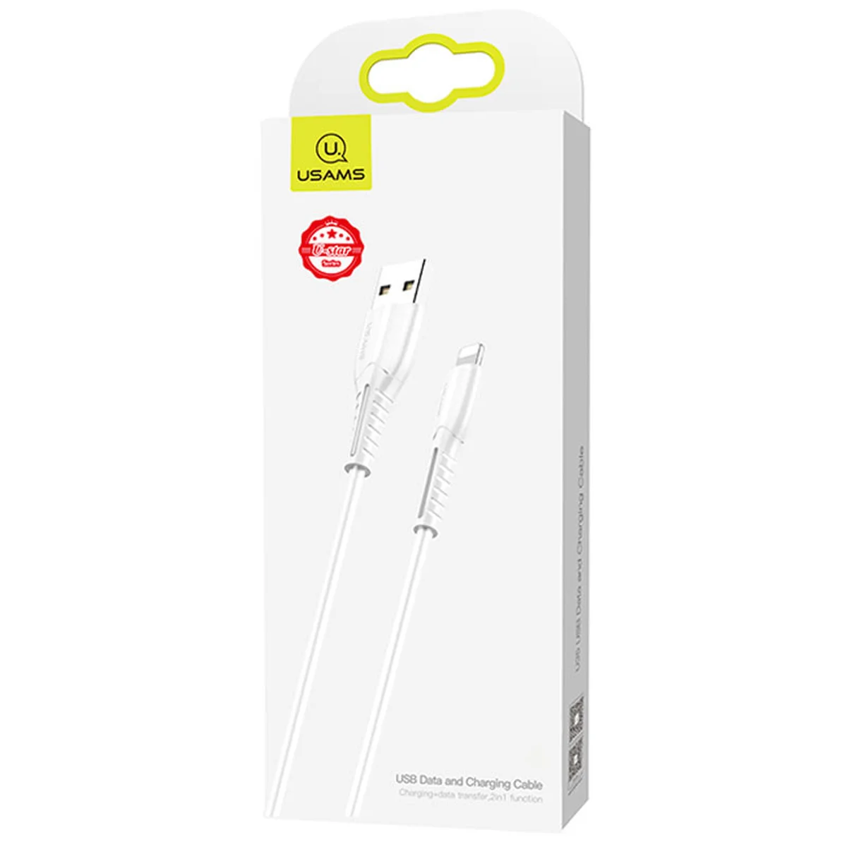 Дата кабель Usams US-SJ364 U35 USB to Lightning 2A (1m) Білий