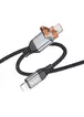 Дата кабель Hoco U128 Viking 2in1 USB/Type-C to Lightning (1m) Black