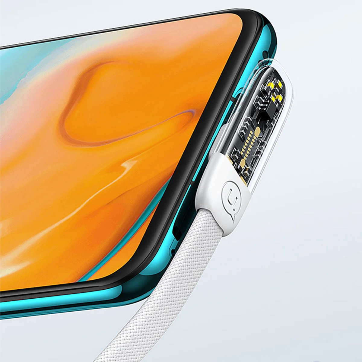 Дата кабель USAMS US-SJ587 Type-C to Type-C PD 100W Right-angle (2m) White