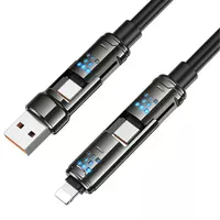 Дата кабель Hoco U143 Joy 4in1 USB to Lightning/Type-C to Type-C 240W (1.2m) Black