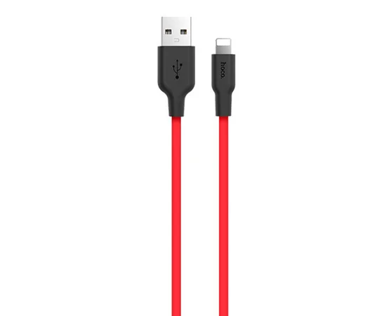 Дата кабель Hoco X21 Silicone Lightning Cable (1m) Black / Red