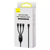 Дата кабель Baseus Flash Series 2 USB to MicroUSB-Lightning-Type-C 100W (1.2m) (CASS03000) Black