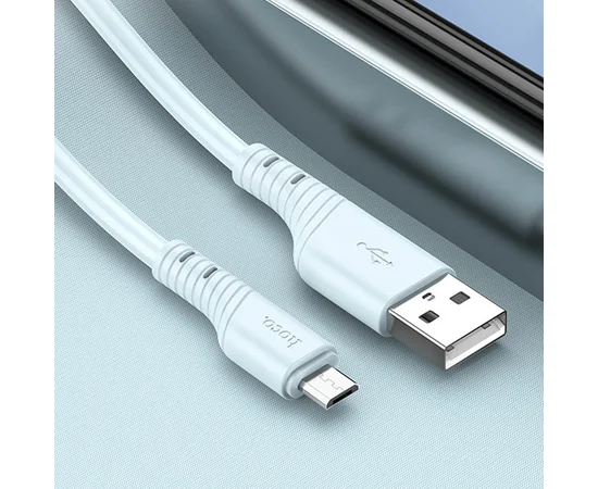 Дата кабель Hoco X97 Crystal color USB to MicroUSB (1m) Light blue