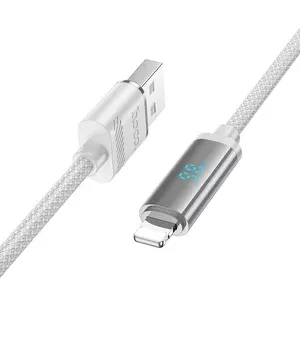 Дата кабель Hoco U127 Power USB to Lightning Silver / Gray