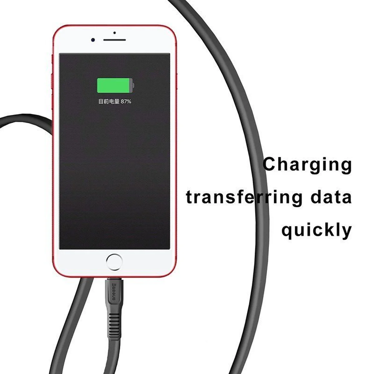 Дата кабель Baseus Tough USB to Lightning 2A (1m) Чорний