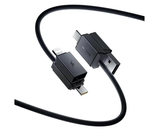 Дата кабель Baseus Versatile Two-for-Two USB/Type-C to Type-C/Lightning 60W (2m) (P10383000) Cluster Black