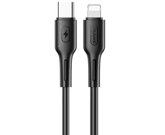Дата кабель USAMS US-SJ406 U43 Type-C to Lightning PD Fast Charging (1.2m) Чорний