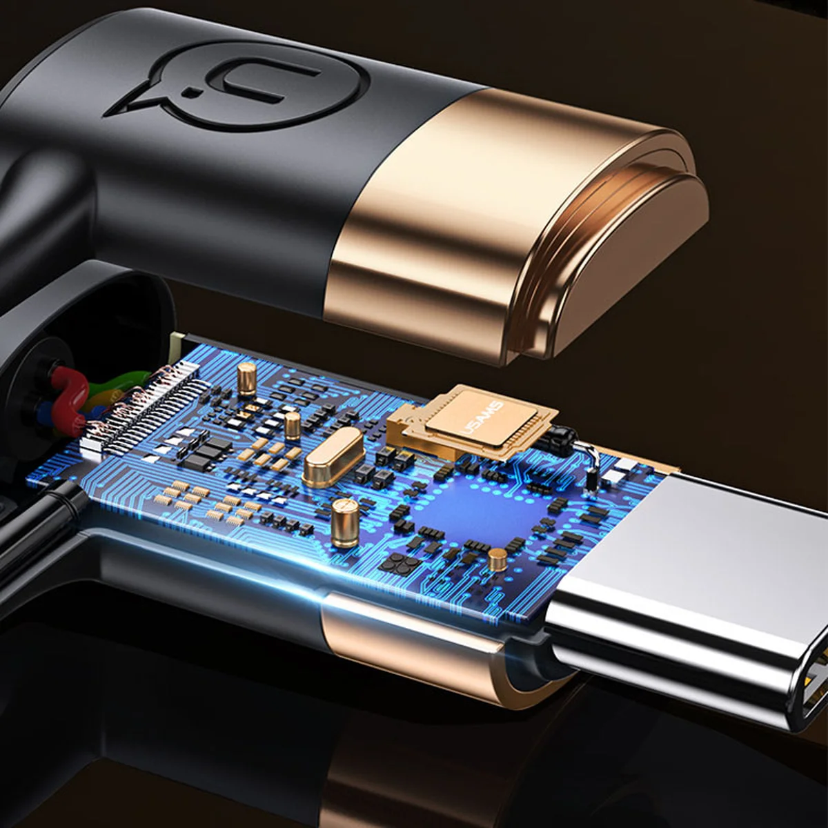 Дата кабель Usams US-SJ483 U62 USB + Type-C to Type-C + Lightning PD (1.2m) Черный