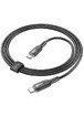 Дата кабель Hoco U120 Transparent explore Intelligent Power-off PD 60W Type-C to Type-C (1.2m) Black