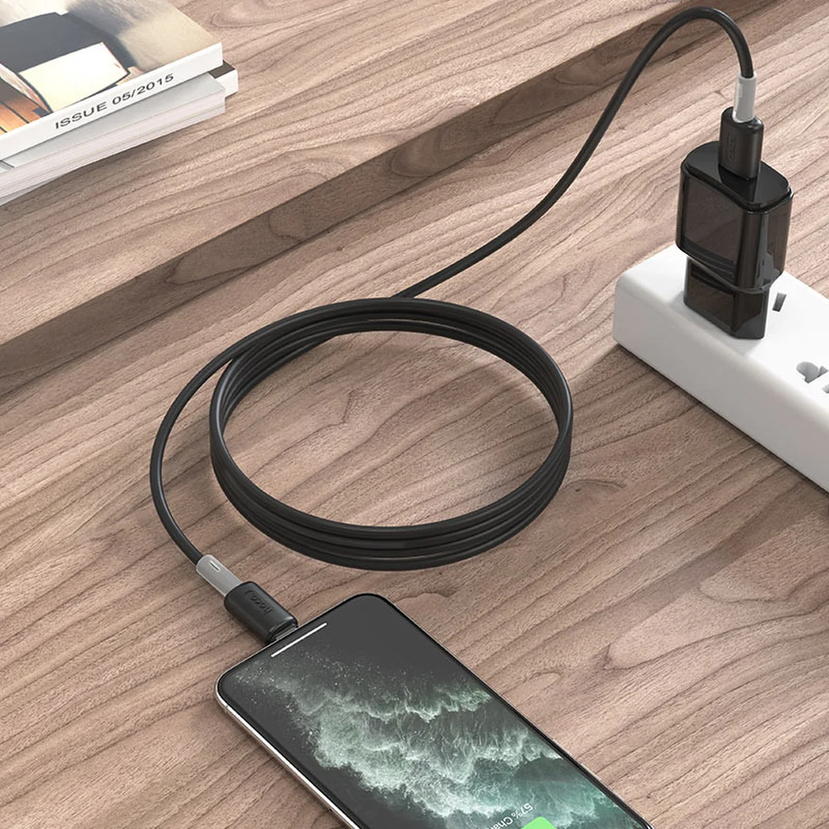 Дата кабель Hoco X48 "Soft" Lightning (1m) Чорний