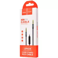 Аудіо кабель Aux Hoco UPA04 With Mic (1m) Сірий