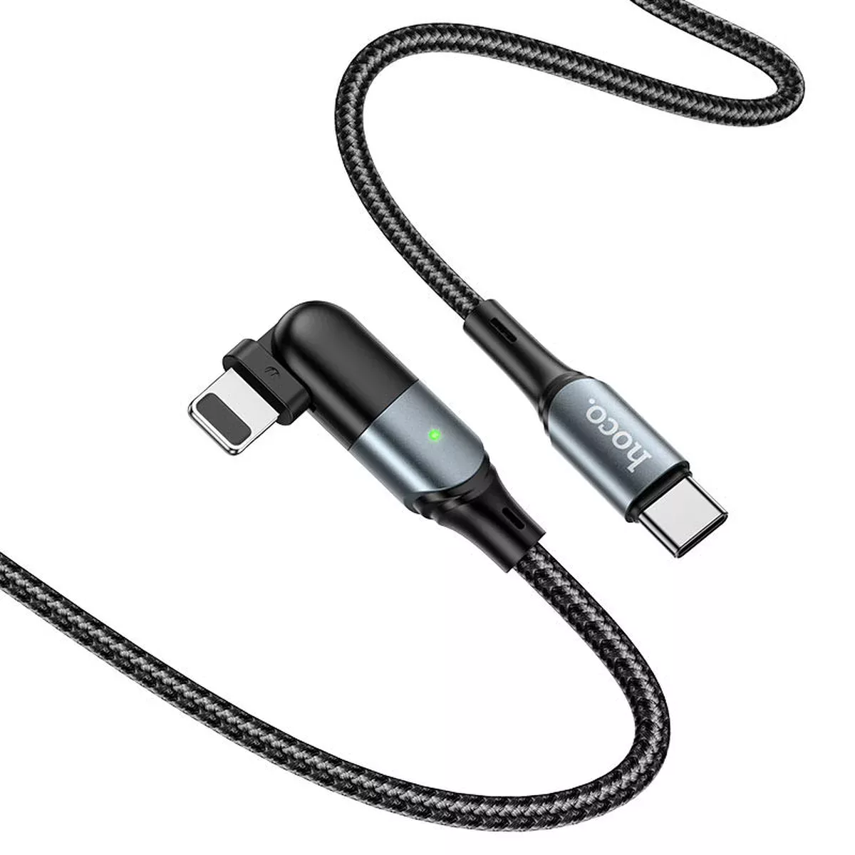 Дата кабель Hoco U100 "Orbit PD" Type-C to Lightning (1.2 m) Чорний
