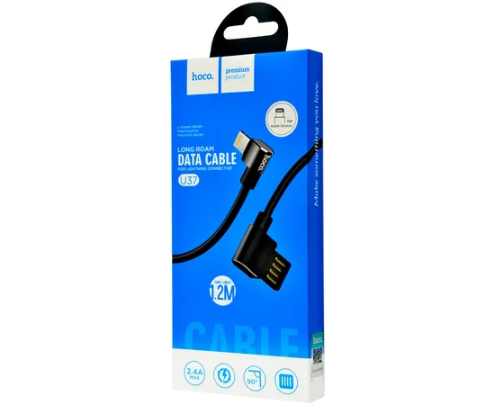 Дата кабель Hoco U37 Long Roam Lightning Cable (1.2m) Черный