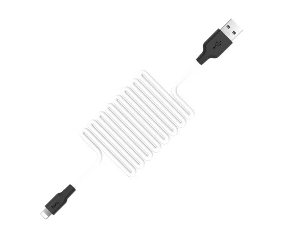 Дата кабель Hoco X21 Plus Silicone Lightning Cable (2m) black_white