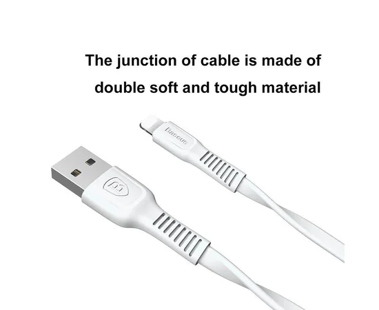 Дата кабель Baseus Tough USB to Lightning 2A (1m) Белый