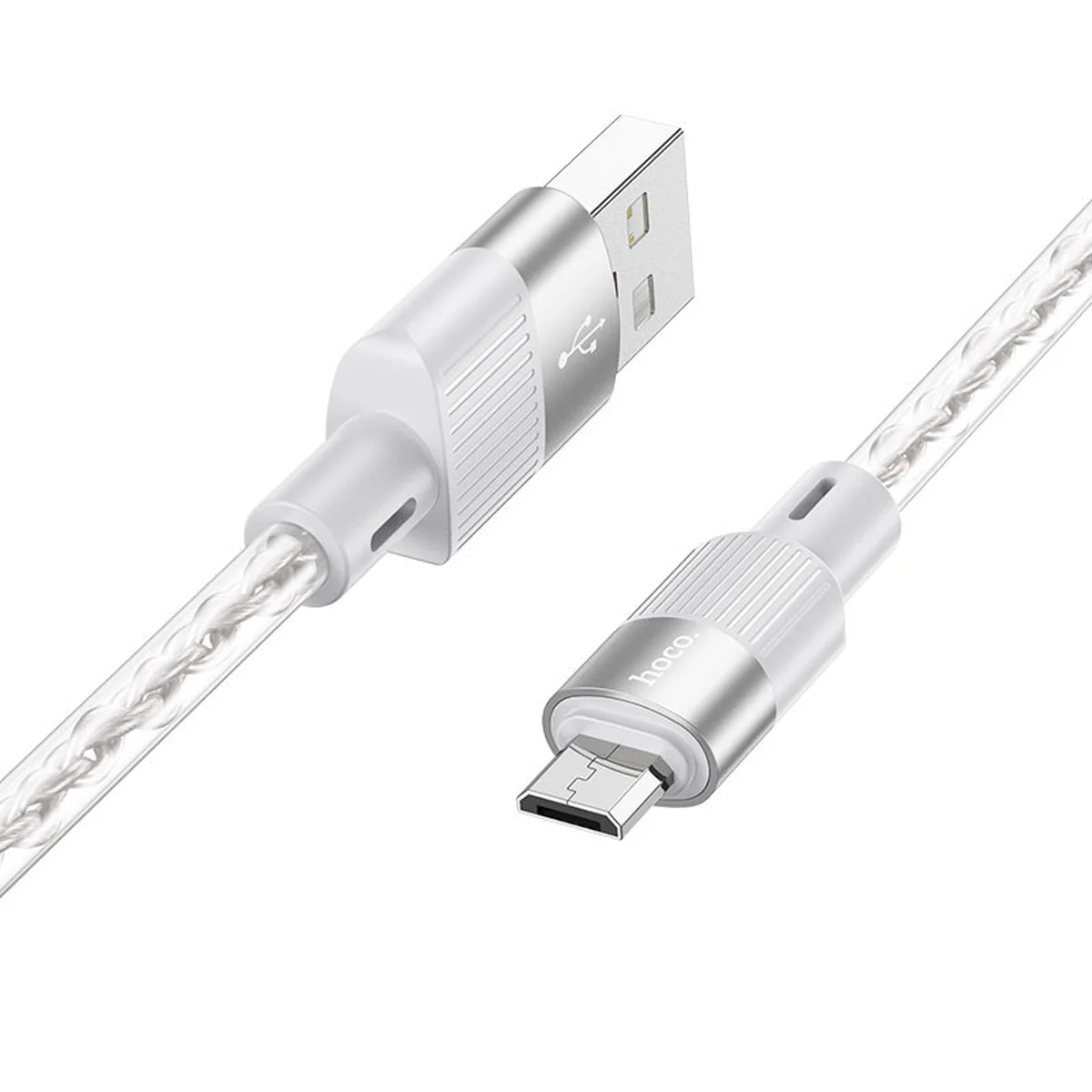 Дата кабель Hoco X99 Crystal Junction USB to MicroUSB (1.2m) Gray